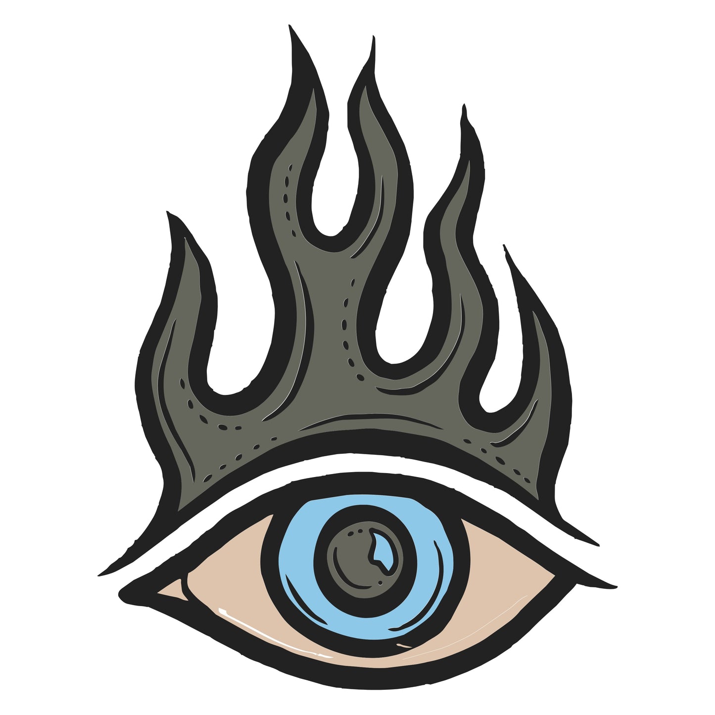 Burning Eye Tee Natural Raw